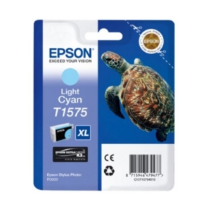 Cartuccia Epson T1575 originale Ink-jet alta capacità ink pigmentato blister RS TARTARUGA - XL - C13T15754010 - Ciano chiaro-0