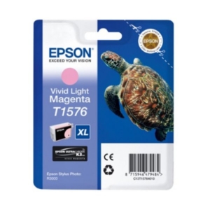 Cartuccia Epson T1576 originale Ink-jet alta capacità ink pigmentato blister RS TARTARUGA - XL - C13T15764010 - Magenta chiaro-0