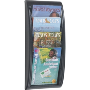 Espositore da muro componibile Paperflow - Modulo a 4 tasche - A4 - 29x9,5x65 cm - Nero - 4061.01-0