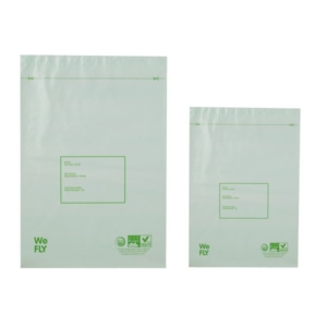 Buste per spedizioni tipo flyer MaterBi WillChip in amido di mais - 33x43+5 - Bianco opaco (conf.25)-0