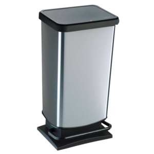 Pattumiera rettangolare Rotho - 35x30x68 cm - silver - 40 litri-0