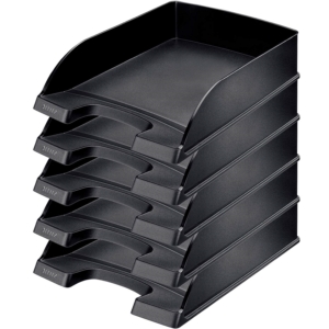 Vaschette portadocumenti Leitz Plus Standard Wow - 25,5x36x7 cm - Nero mora (conf.5)-0