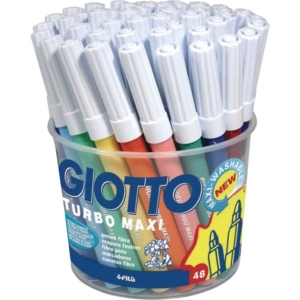 Pennarelli Turbo GIOTTO - Turbo Maxi punta larga - 1-3 mm - da 3 anni in poi (conf.48)-0