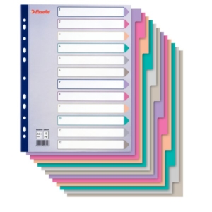 Intercalari PPL Multicolor translucent Esselte - 12 tasti-0