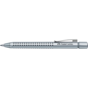 Penna a sfera GRIP Faber Castell - Blu - acciaio - pulsante-0