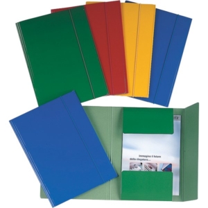 Esselte Cartelline con elastico 550 g/m² - 3 lembi - plastificate - Blu - 25x35 cm (conf.5)-0
