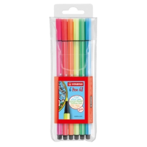 Pennarellini colorati Stabilo Pen 68 neon in Astuccio - colori fluo Assortito - 1 mm - da 7 anni (conf.6)-0