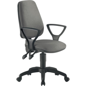 Sedia girevole per scrivania Unisit Leda LDAY Eco smart - schienale alto - rivestimento ignifugo Grigio - Con braccioli-0