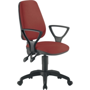 Sedia girevole per scrivania Unisit Leda LDAY Eco smart - schienale alto - rivestimento ignifugo Bordeaux - Con braccioli-0