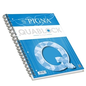 Blocco QUABLOCK con spirale wire-o Pigna - A4 - 5 mm - 120 fogli-0