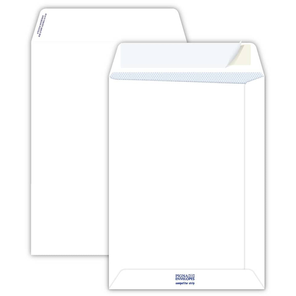 Buste a sacco con strip Pigna - Bianco - 19x26 cm - 80 g/m² - strip - 0654564 (conf.20)-185008 - Loveoffice