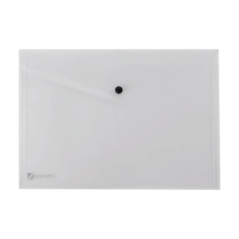 Buste A4 con bottone in plastica Trasparente - Pull King Mec - PPL - 21x29,7 cm (conf.5)-0 - Loveoffice