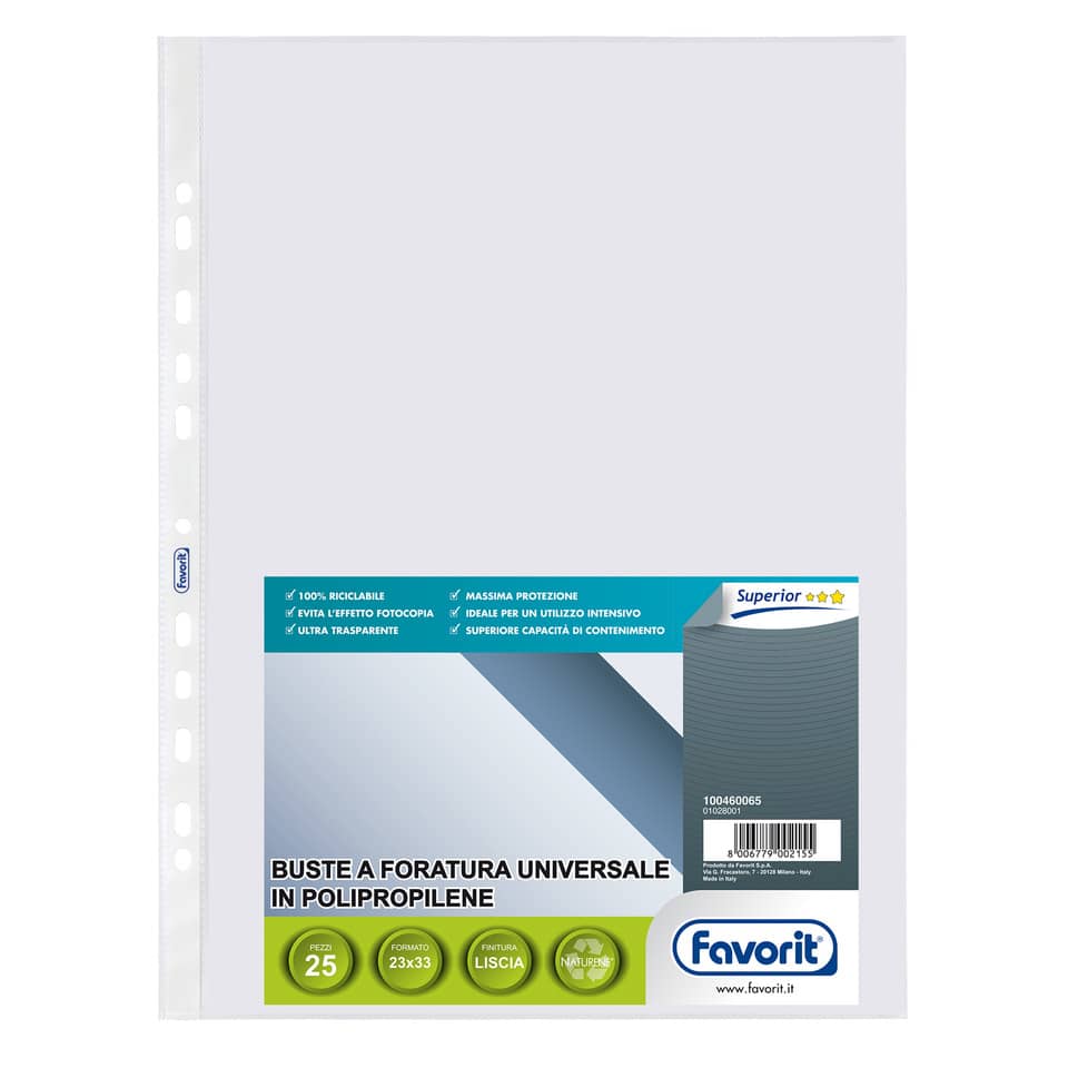 Buste a foratura universale Favorit - Special - Superior liscia 23x33 cm (conf.25)-0 - Loveoffice
