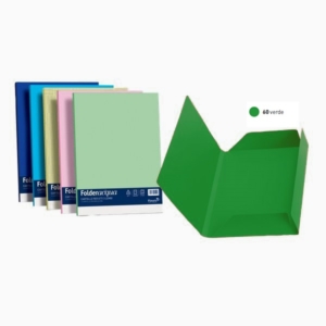 Cartelline in cartoncino 3 lembi Luce&Acqua Favini - 24,5x34,5 cm - Verde (conf.25)-0