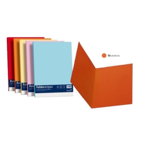 Cartelline cartoncino - Luce&Acqua Favini - Senza lembi - 25x34 cm - Arancio (conf.50)-0