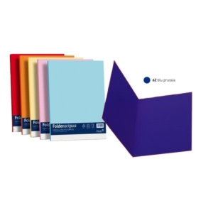 Cartelline cartoncino - Luce&Acqua Favini - Senza lembi - 25x34 cm - Blu di Prussia (conf.50)-0