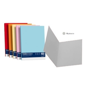 Cartelline cartoncino - Luce&Acqua Favini - Senza lembi - 25x34 cm - Ghiaccio (conf.50)-0