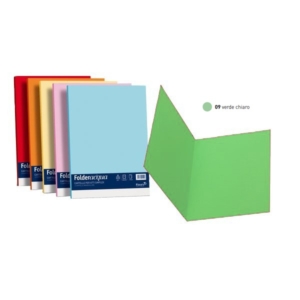 Cartelline cartoncino - Luce&Acqua Favini - Senza lembi - 25x34 cm - Verde chiaro (conf.50)-0