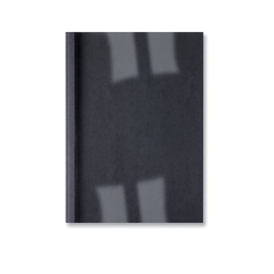 Cartelline termiche GBC - LeatherGrain goffrata - dorso 1,5 mm - 15 fogli - Trasparente/nero - pvc e cartoncino (conf.100)-107503 - Loveoffice