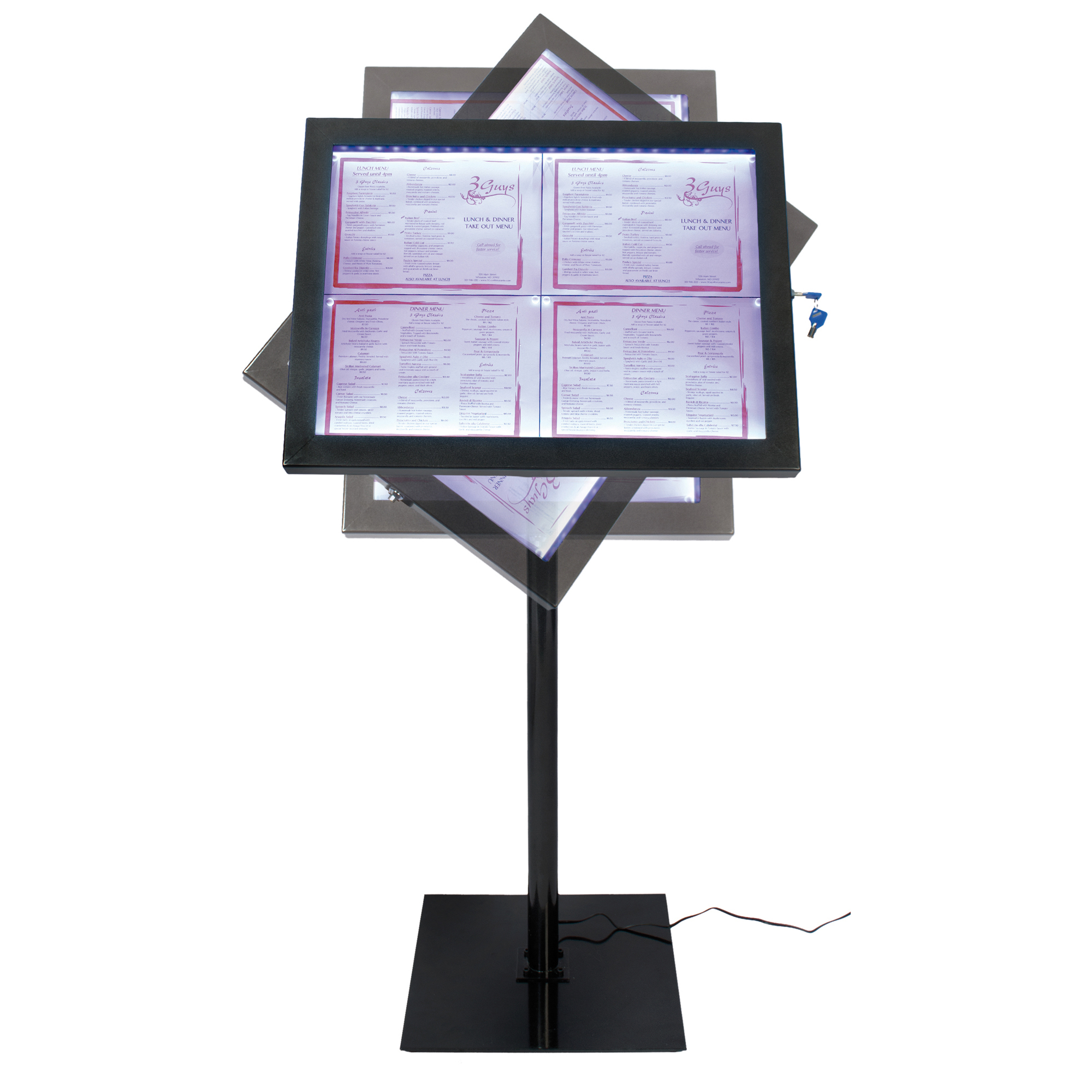 Espositore luminoso a led Black Star Securit 4 A4 - 46x41x136 cm-186064 - Loveoffice