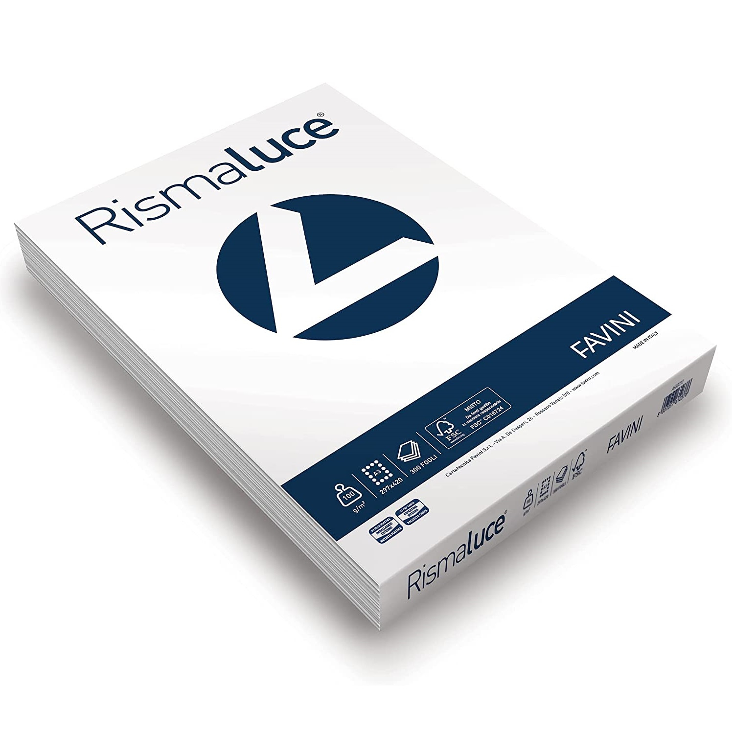 Risma carta A3 - Carta per stampante Rismaluce Bianco Favini - 100 g/m² (300 fogli)-0 - Loveoffice