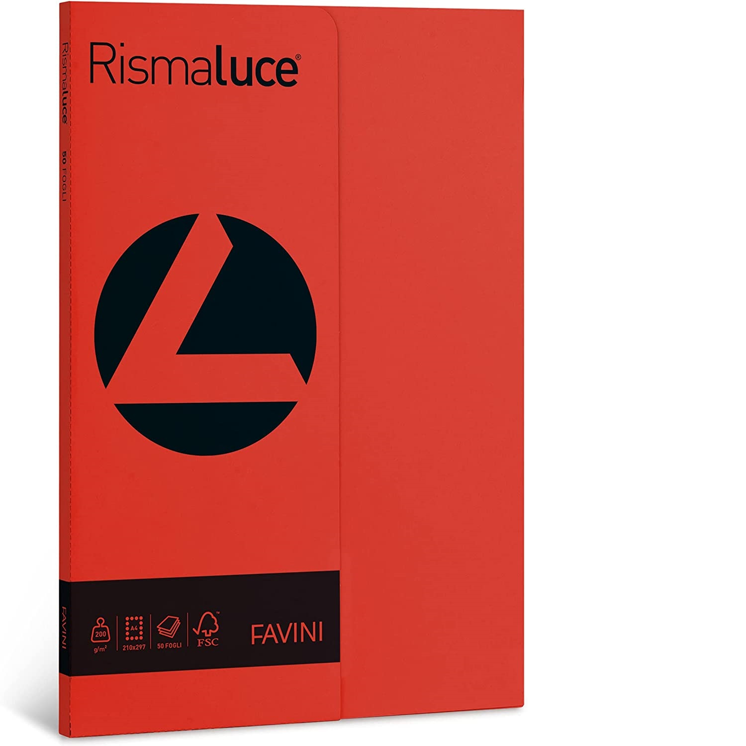 Risma cartoncini colorati - Rismaluce Favini Small - tinte forti - A4 - 200 g/m² - Rosso scarlatto (50 fogli)-0 - Loveoffice