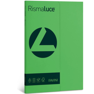 Risma cartoncini colorati - Rismaluce Favini Small - tinte forti - A4 - 200 g/m² - Verde (50 fogli)-0