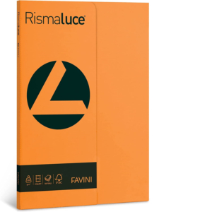 Risma cartoncini colorati - Rismaluce Favini Small - tinte forti - A4 - 200 g/m² - Arancio (50 fogli)-0