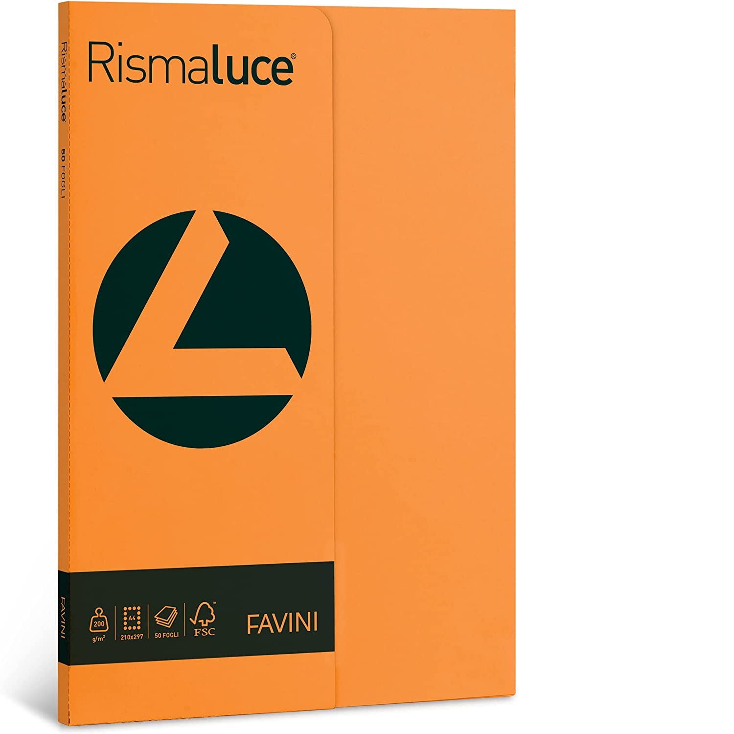 Risma cartoncini colorati - Rismaluce Favini Small - tinte forti - A4 - 200 g/m² - Arancio (50 fogli)-0 - Loveoffice