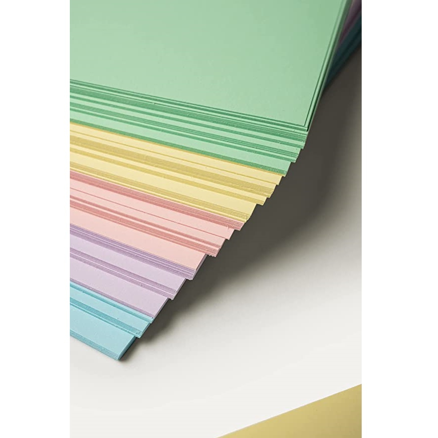 Risma cartoncini colorati - rismette Rismacqua Favini - A4 - 200 g/m² - 5 colori assortiti tenui (50 fogli)-184841 - Loveoffice