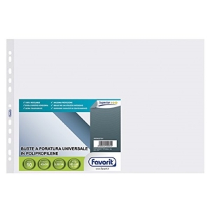 Buste a foratura universale Favorit A3 orizzontali - Lisce - Superior (Elevato Spessore) - 42x30 cm (Conf.10)-0