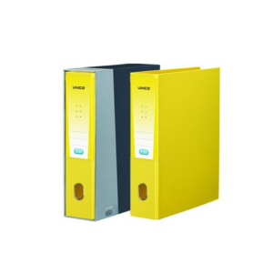 registratore a leva giallo con custodia