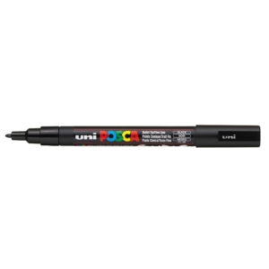 Pennarello Uniposca a tempera - Uniposca Nero Uni-Ball - punta fine tonda - 0,9-1,3 mm-0