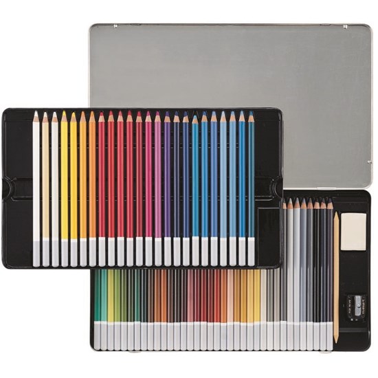 Matite colorate CarbOthello Stabilo - Scatola in metallo (conf.48)-79218 - Loveoffice