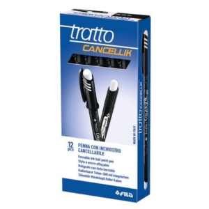 Penne a sfera cancellabili Tratto Cancellik - Nero - 1 mm (conf.12)-0