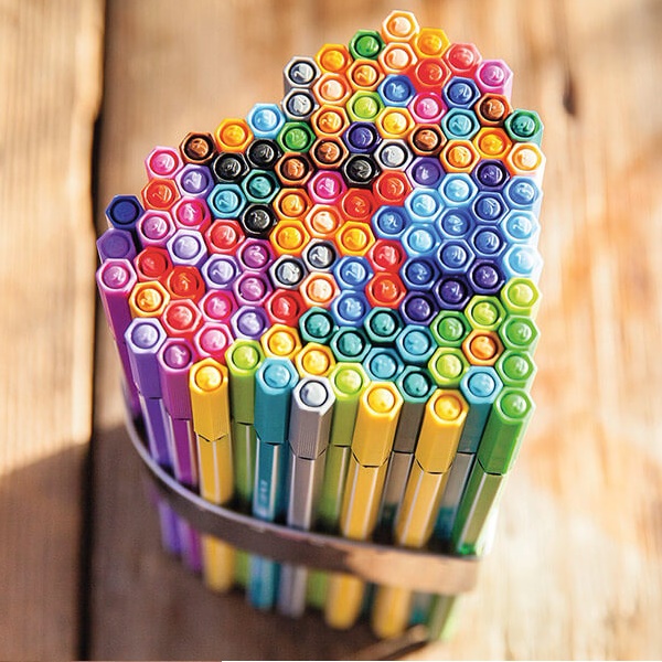 Pennarellini colorati Stabilo Pen 68 in Scatola in metallo - Assortito - 1 mm - da 7 anni (conf.10)-79166 - Loveoffice