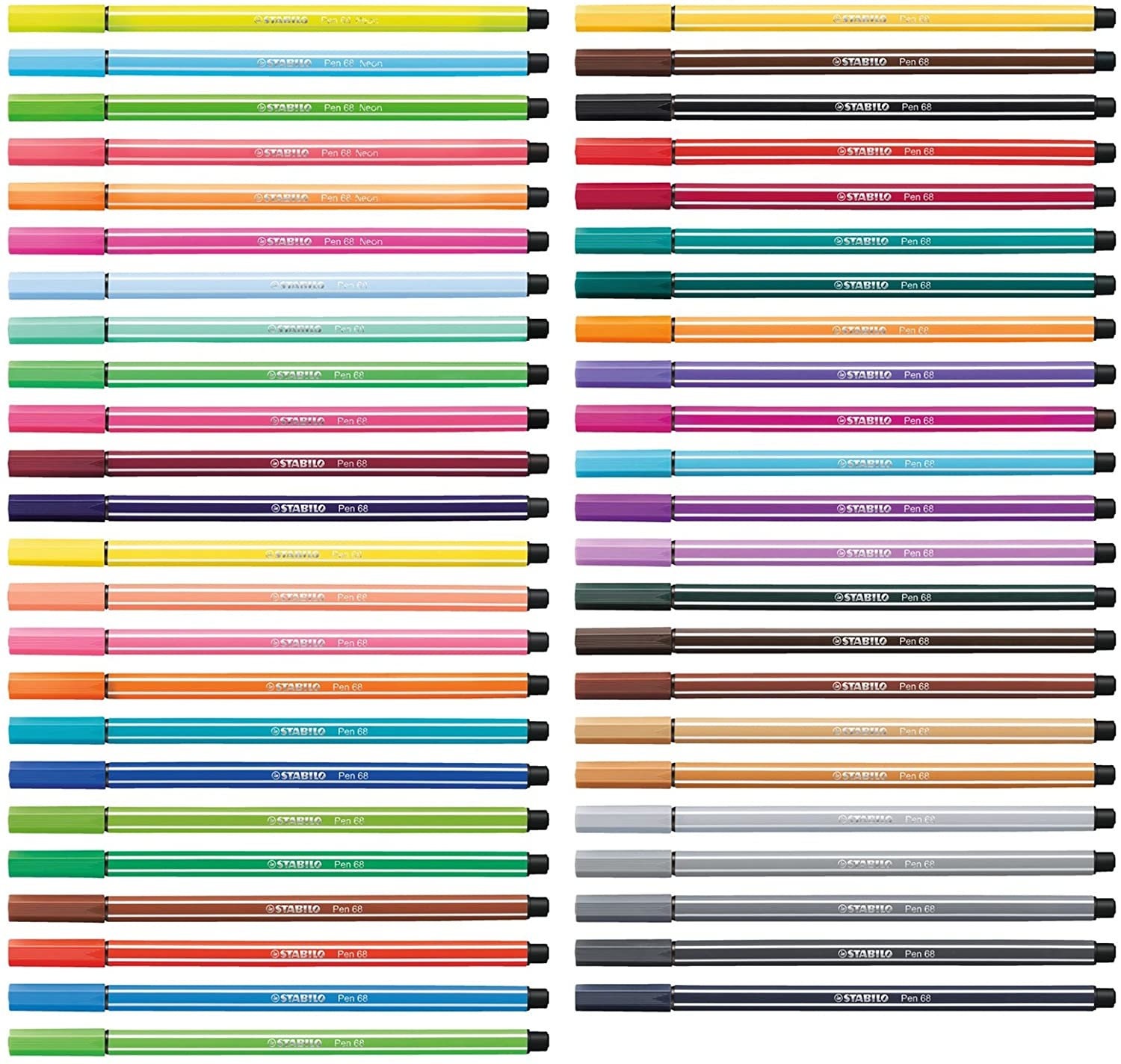 Pennarellini colorati Stabilo Pen 68 in Scatola metallo 2 ripiani - Assortito - 1 mm - da 7 anni (conf.50)-102747 - Loveoffice