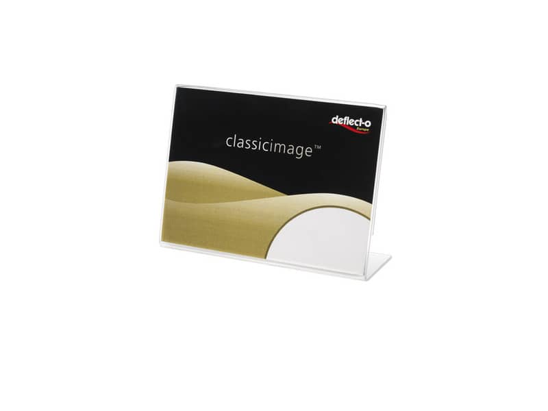 Porta-avvisi con base a L - Deflecto® - A8 - Base a L - orizzontale - 7,5x3,3x5,6 cm (conf.10)-92939 - Loveoffice