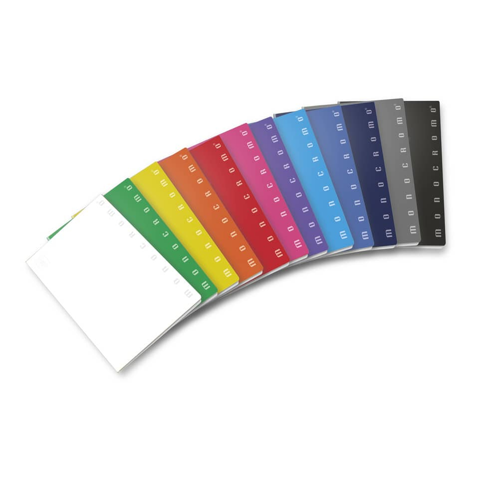 Quaderno a quadretti 1 cm A4 Pigna Monocromo - colore assortito - 10 mm - 80 g/m² - 40 fogli-107453 - Loveoffice