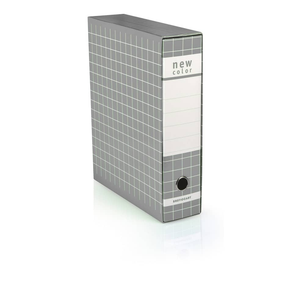 Registratore New Color Brefiocart - protocollo - Dorso 8 cm - 35x28,5 cm - Grigio -0 - Loveoffice