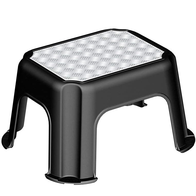 Sgabello Rotho - 37x30x24 cm - 150 kg (nero/alluminio)-0 - Loveoffice