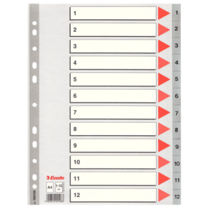 Divisori numerici in PPL per rubrica Esselte - 12 tasti-0