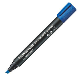 Pennarello indelebile Blu Lumocolor Permanent Staedtler - a scalpello - 2-5 mm-0