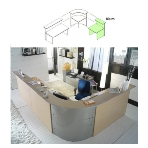 Bancone Reception Alessandria Unisit color Acero - Modulo lineare 80 cm-0