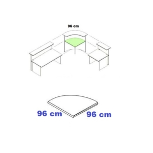 Raccordo angolare 96 cm per Bancone Reception Alessandria Unisit color Argento-0