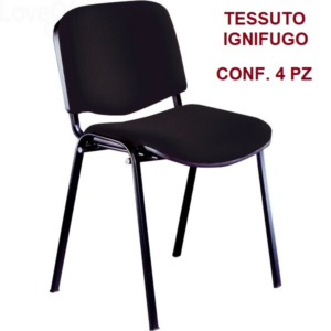Sedie attesa Agata Dado Unisit - ignifugo - Nero - D5S/4/IN (conf.4)-0