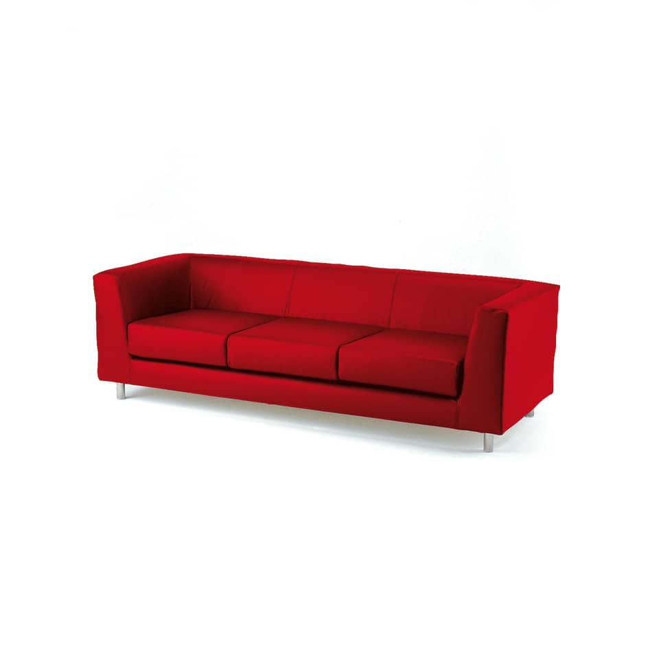 Divano 3 posti - divanetto attesa QUAD UNISIT - ignifugo - Rosso - QD3/IR-0 - Loveoffice