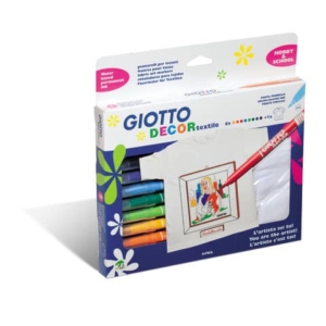 Pennarelli GIOTTO Decor Textile - Tratto fine 1-3 mm Assortito (conf.8+ t-shirt Bianca)-0