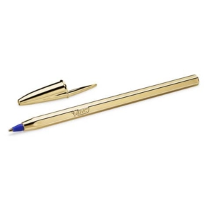 Penne a sfera Cristal Shine Bic - Oro - inch. Blu - 1 mm (conf.20)-0