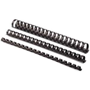 Dorsi plastici a 21 anelli Fellowes - 25 mm - 200 fogli - Nero - 5348504 (conf.50)-0